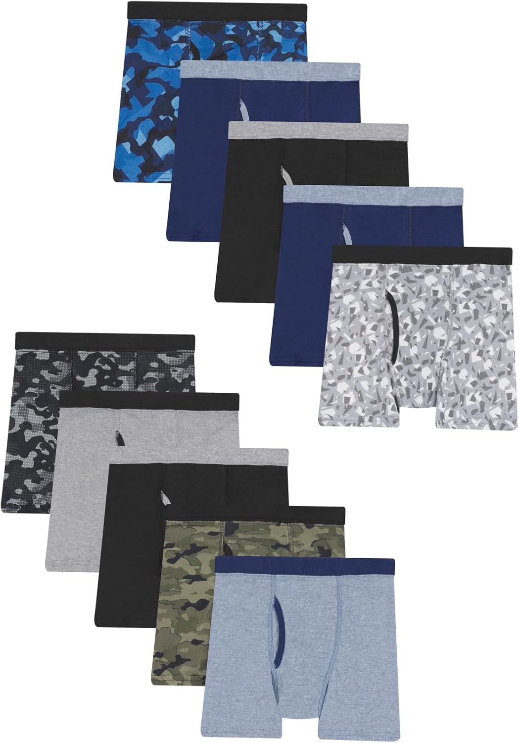 boys Boys' and Toddler Underwear, Comfort Flex Wb Boxer Briefs, 10-pack