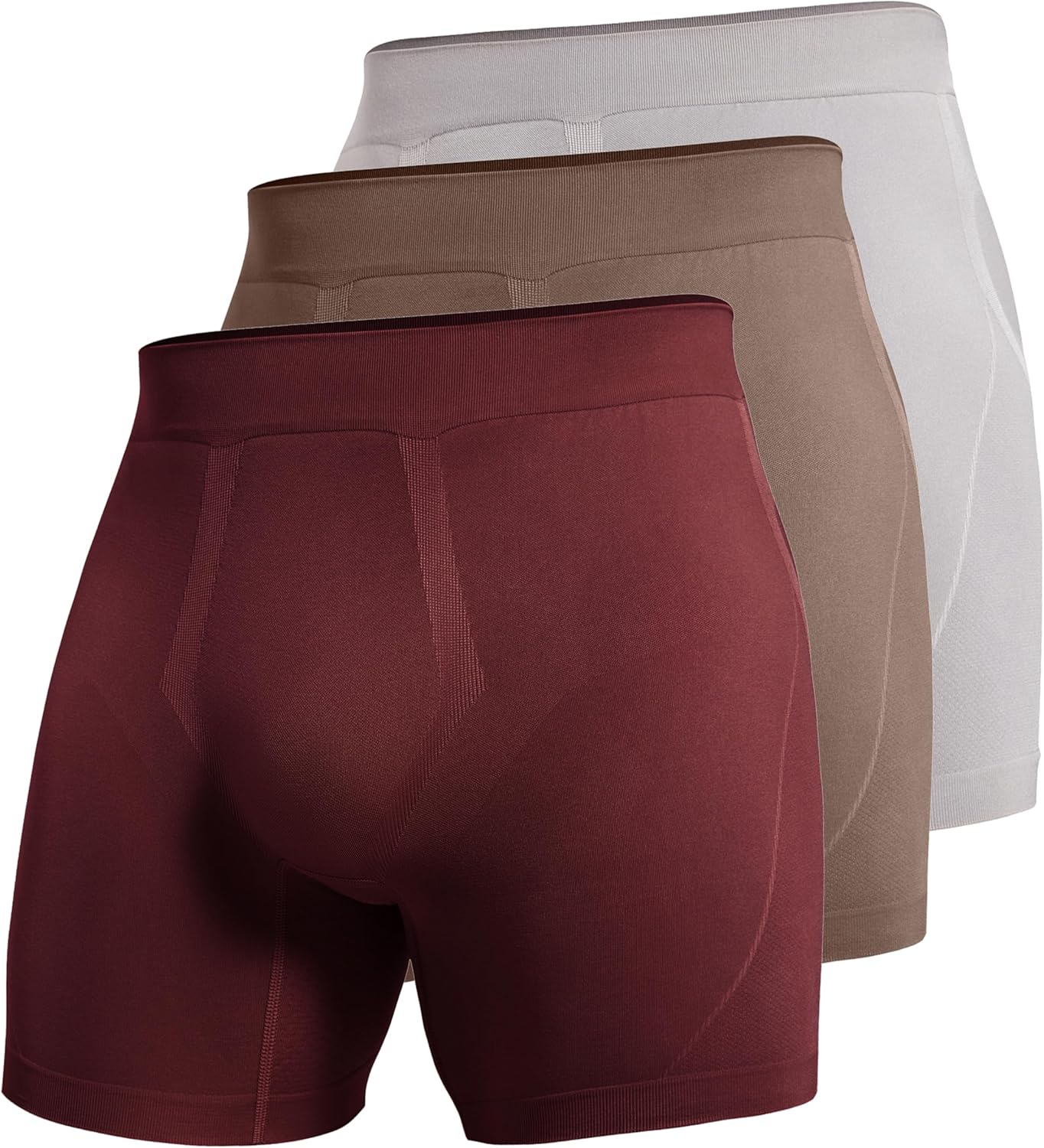 Men's Seamless 5" Boxer Briefs Breathable Sports Underwear (3-Pack)