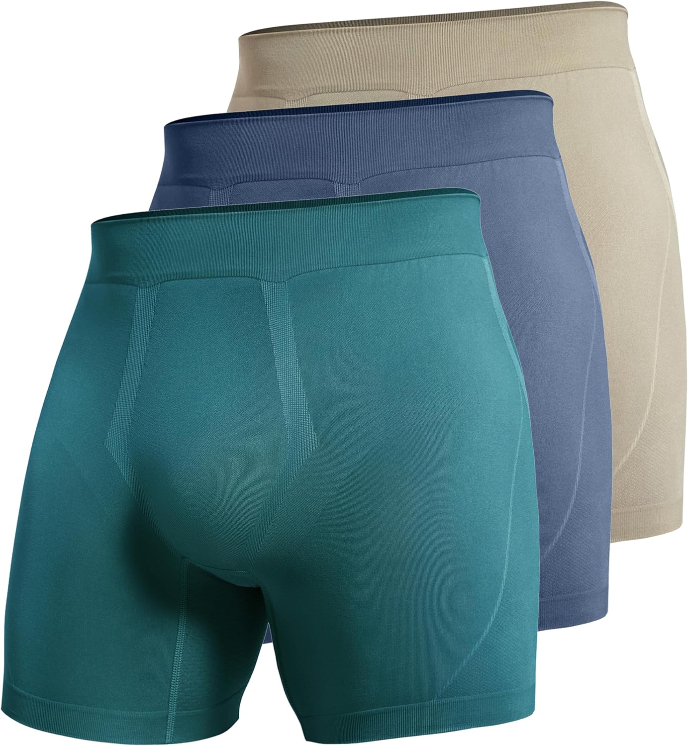 Men's Seamless 5" Boxer Briefs Breathable Sports Underwear (3-Pack)